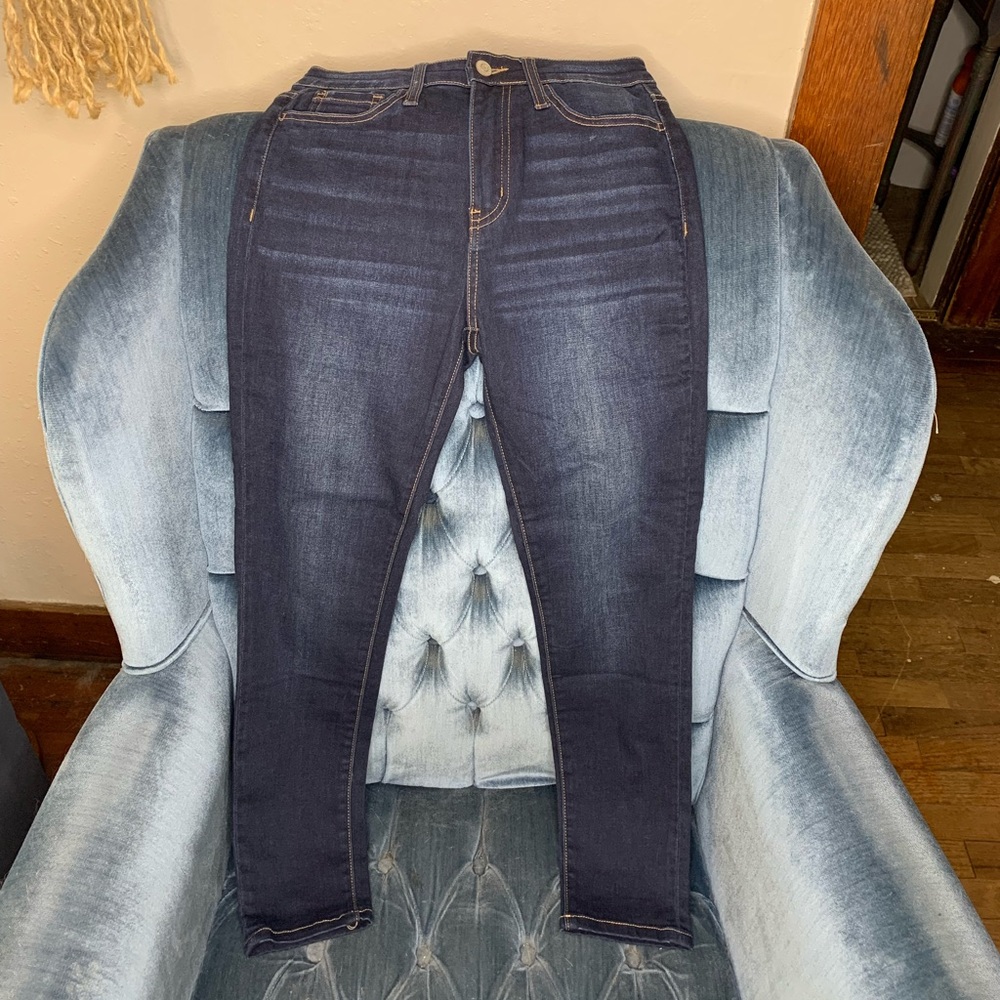 Bridge by gly Curvy High-Rise Ankle Skinny Dark Blue Jean Size 26 & 27